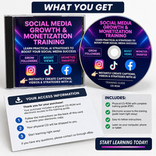 AI Social Media Growth Training Instagram TikTok Facebook Monetization CD eBook picture