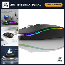 Wireless Bluetooth Mouse, LED Silent Rechargeable Ergonomic Design - Matte Black picture