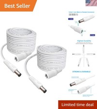 2-Pack 13ft DC Power Extension Cable 5.5mm x 2.1mm for CCTV & LED Lights picture