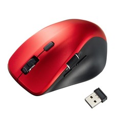 Sanwa Supply Quiet Wireless Mouse (5Button Red with Side Wheel) MA-WBS524R picture
