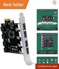 High-Speed 4-Port USB 3.0 Expansion Card for Windows & Linux - 5Gbps Transfer picture