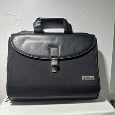Samsonite Black Leather Computer Bag Travel Business Missing Strap. picture
