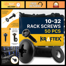 50-Pack Rack Screws 10-32 - Versatile Server Rack Accessories with Washers for N picture