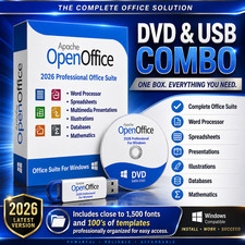OpenOffice 2026 Professional Office Suite DVD USB Combo Physical Media picture