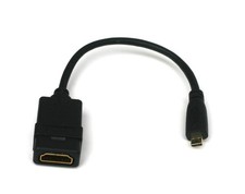 Micro HDMI Type-D Male to HDMI Type-A Female Adapter cable 8 inch 1.4 Premium picture