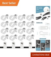 50 Pcs 5/8 Inch White Nylon Cable Clip Wire Clamps for Ultimate Cable Management picture