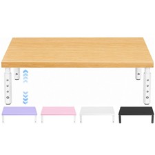 Adjustable Wood Monitor Stand Riser - Office Desk Organizer for Laptop, PC & Pri picture