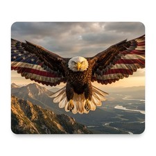 American Eagle with Flag Wings Mouse Pad 9.25x7.75 Non-Slip Desk Mat picture