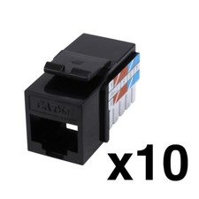 Construct Pro RJ45 Cat5e Keystone Jack Cable Connector (Black, 10-Pack) picture