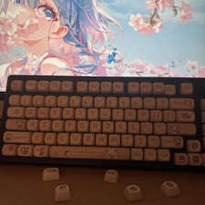 KAWAII Clicks Keycaps Snack Rabbit New With Extras Cute Bunny Full Set+ Extra picture