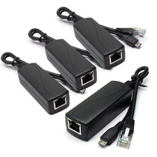 4-Pack Active 5V 2.4A PoE Splitter Adapter IEEE 802.3af Compliant Micro USB 4... picture