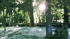 Landscape sun rays park trees nature wood grass green Custom Gaming Mat Desk picture