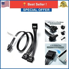 COMeap 6 Pin to 3X 4 Pin Molex Power Cable for Corsair PSU BTC Mining Riser 20in picture