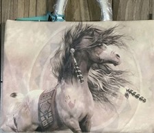 Montana West Horse Print 15 inch Laptop Sleeve Messenger Bag with Mini Bag picture