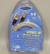 Dynex USB 2.0 Device Cable 9ft 8in Gold Plated Connectors NIB New Sealed picture
