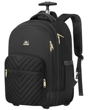 MATEIN Rolling Bag for Women, 17 inch Wheeled Laptop 17-inch, Dark Black picture