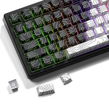 Topographic PBT Keycaps Shine Through Double Shot Side Printed for Cherry MX picture