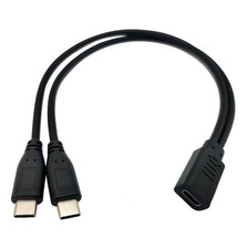 Qaoquda USB C Splitter Charge Cable,1 Feet Type C female to 2*Type C male picture
