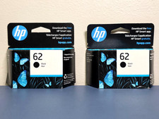 HP 62 Black Ink Cartridges Genuine Original 2-Pack OCT 2025 New Sealed picture