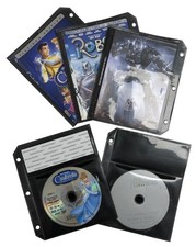 Black CD/DVD Half Sheet Storage 3-Ring Binder Filing Sleeve & Booklet Lot picture