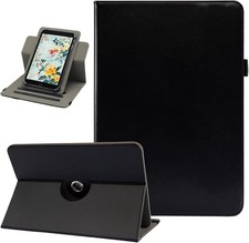 Black PU Leather Case for 10.1 Inch Tablets, 360 Degree Rotating Stand, Multi-An picture