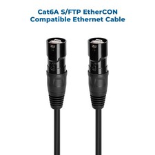 3'Ft to 50 Feet Cat6A shielded S/FTP Copper Neutrik Rean Ethercon RJ45 10Gbp picture