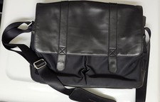 Cole Haan Black Leather Trim and Nylon Messenger/Shoulder computer Bag-Preowned  picture