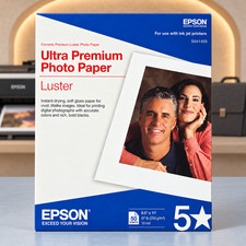 Epson Ultra Premium Photo Paper Luster 8.5”x11”50 Sheets S041405 New Sealed picture