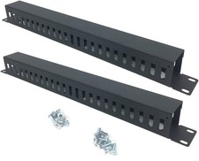 2 Pack 1U 19 Inch Cable Manager Horizontal Rack Mount 24 Slot picture