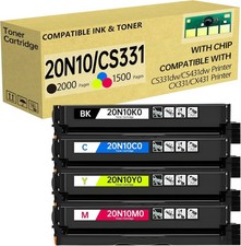 4-Pack 20N10K0 20N10C0 20N10M0 20N10Y0 Toner Compatible w/ Lexmark CS331 CX331 ɘ picture