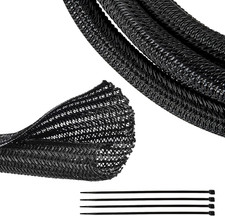 Braided Wire Cable Sleeve Split Wiring Sleeving 10 Feet - 1/2