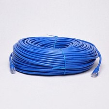100' FT RJ45 CAT6 23 AWG ETHERNET LAN NETWORK BLUE PATCH CABLE UTP open box picture