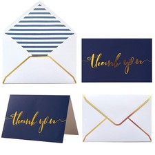 Thank You Cards 4x6 Inch Navy Blue Heavy Duty Winoo Design Envelopes picture