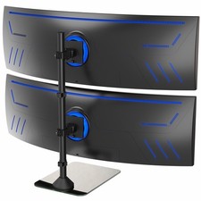 VIVO Dual Ultrawide Monitor Desk Stand with Glass Base, 2 Screens up to 49