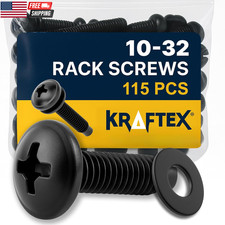 10-32 Rack Screws 115-Pack - Versatile Server Rack Accessories for Network Cabin picture