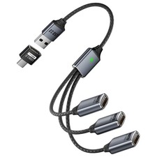 3 in 1 USB 2.0 Extension Cable 1 in 3 USB 2.0 Male to 3 Female Splitter Cable... picture