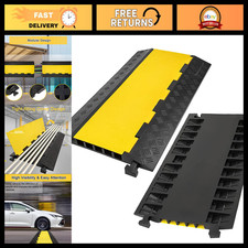 5 Channel Heavy Duty Cable Protectors Ramp - 2 Pack, 18000lbs Capacity, Rubber D picture