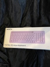 NORTH Full Size Wireless Keyboard Purple Round Keycaps QWERTY English 105 picture