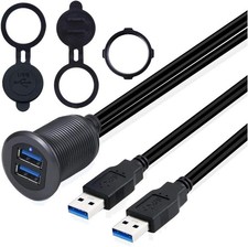 Durable 3.3ft USB 3.0 Flush Mount Cable with Ambient Light - Car & Motorcycle picture
