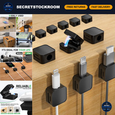 12 Magnetic Cable Clips - Black Cord Organizers for Home & Office, Tangle-Free picture