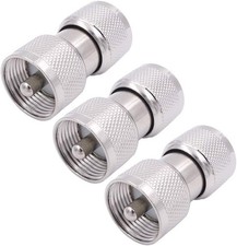 Fancasee PL259 Barrel Connector, Male to Coupler, 3-Pack Silver  picture