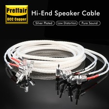 8 AWG Silver Plated OCC HIFI Speaker Wire Cable with Rhodium Locking Banana plug picture