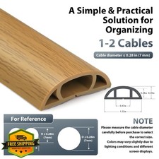 YCLYC Floor Cord Cover Smoked Brown Wood Self-Adhesive Cable Protector 3.6ft picture