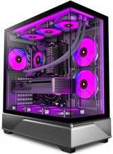 PC CASE 6 PWM ARGB Fans Pre-Installed, Mid-Tower Gaming PC Case, Panoramic Te... picture