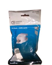 Commercial Electric Cat6 Ethernet Jack White 10-Pack 5016-WH-10 - BRAND NEW picture
