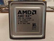 AMD K6-233ANR 233MHz Socket 7 Ceramic Gold CPU Processor C9811CPKW Vintage picture