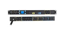 Used Eaton Epdu Metered 5.76kW 240V 24A w/ 10ft Cord 1U 12-out PDU EMIT04-10 picture