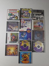 Vintage 90s PC CD-ROM Software Lot Pac-Man Titanic Discovery Beatles... picture