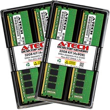 A-Tech 32GB 4x 8GB DDR4 2666 PC4-21300 Desktop 288-Pin DIMM Memory RAM Kit 32G picture