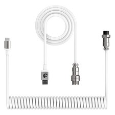MAMBASNAKE C01  Coiled Keyboard Cable with Detachable Metal Aviation Connector picture
